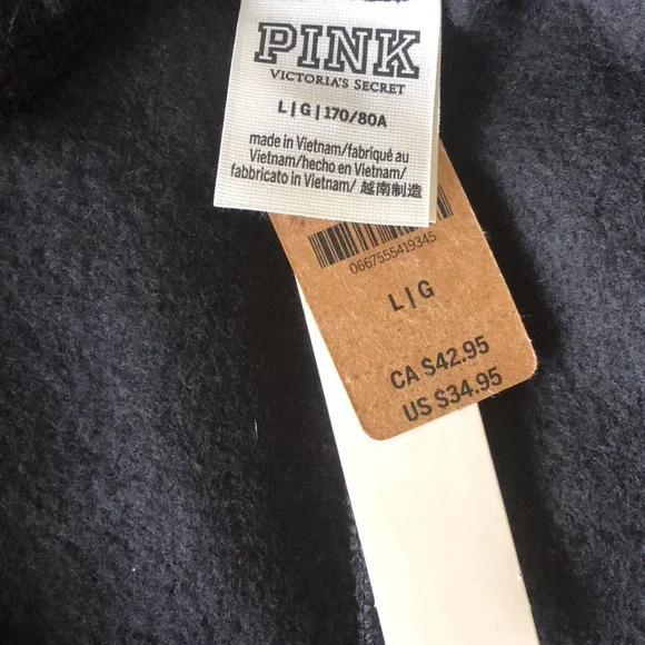 PINK Victoria’s Secret black polyester blend shorts size L - Picture 3 of 4